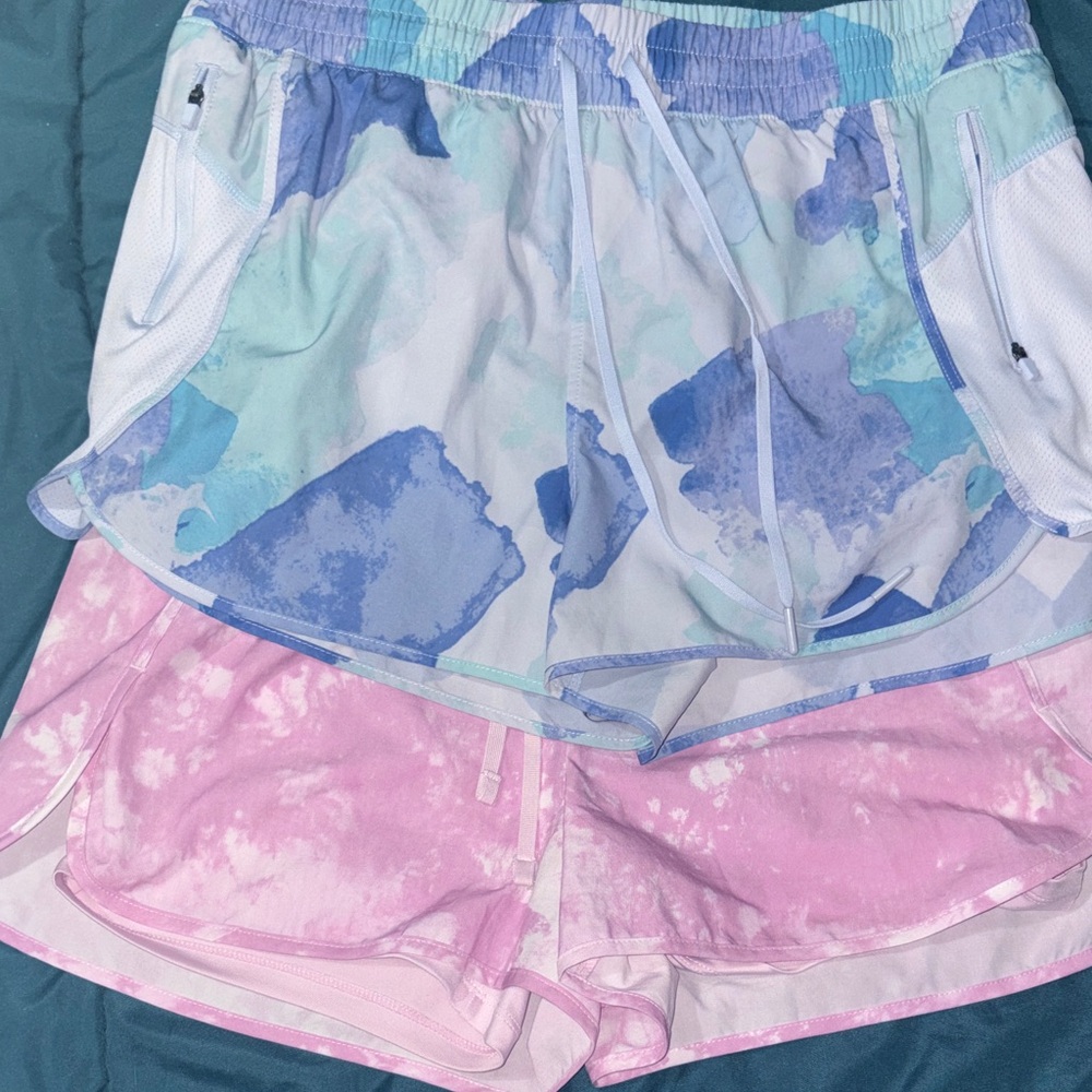 Velocity Blue - XL and Pinkish Purple-L Women's Athletic Shorts